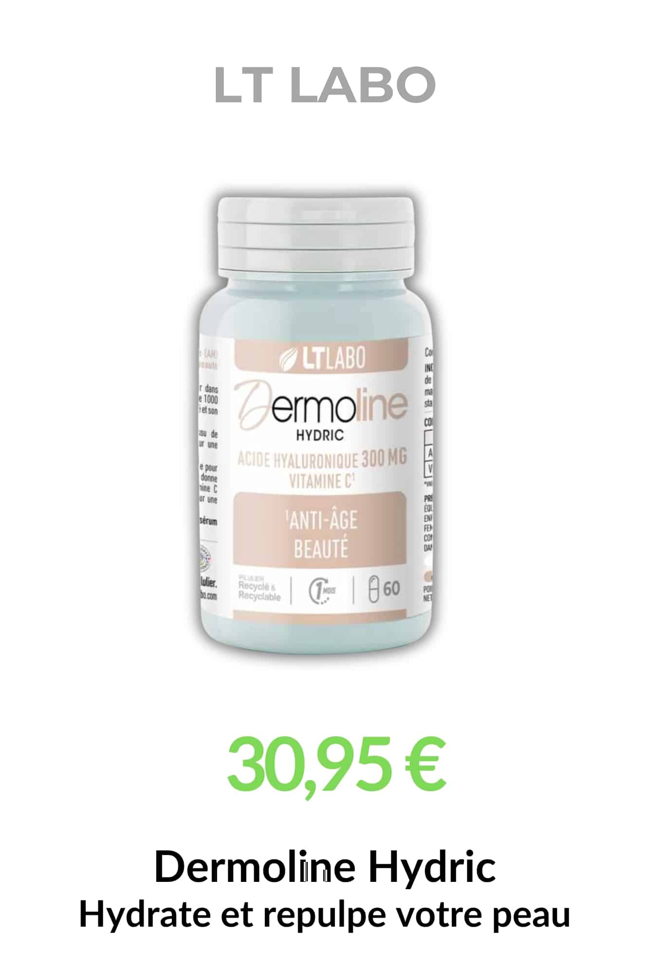 Dermoline Hydric gélules hydratation peau repulpante acide hyaluronique vitamine