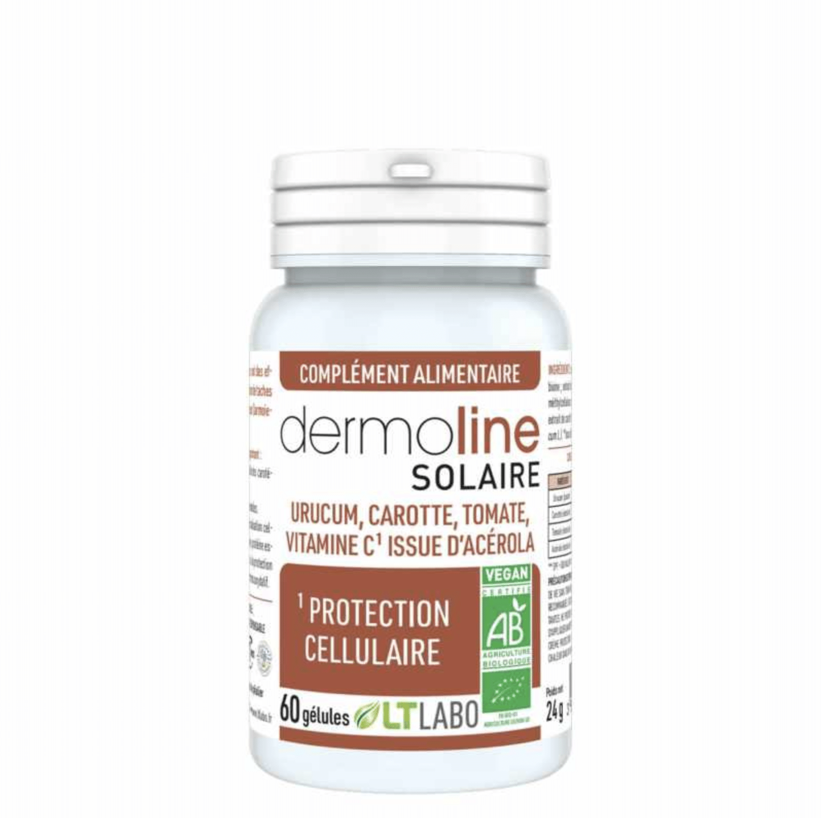 complément solaire bio Dermoline gélules urucum carotte tomate protection cellulaire