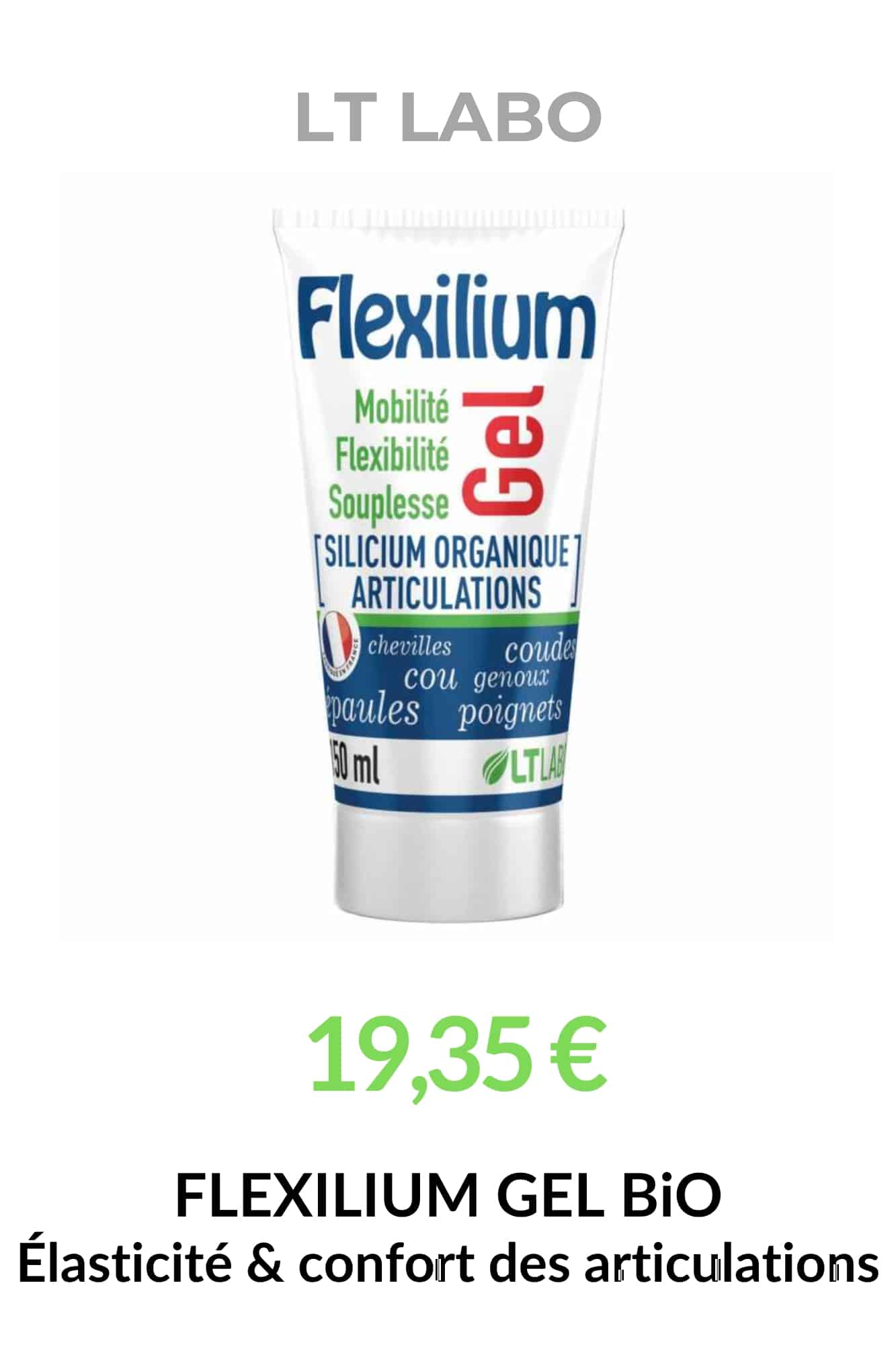 Produit Flexilium Gel Bio LT Labo affiché avec son prix – gel bio au silicium organique pour les articulations