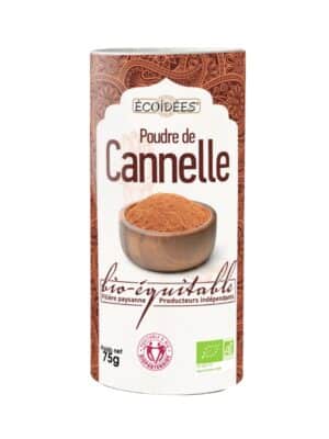 Boîte de cannelle en poudre bio et équitable Écoidées 75 g