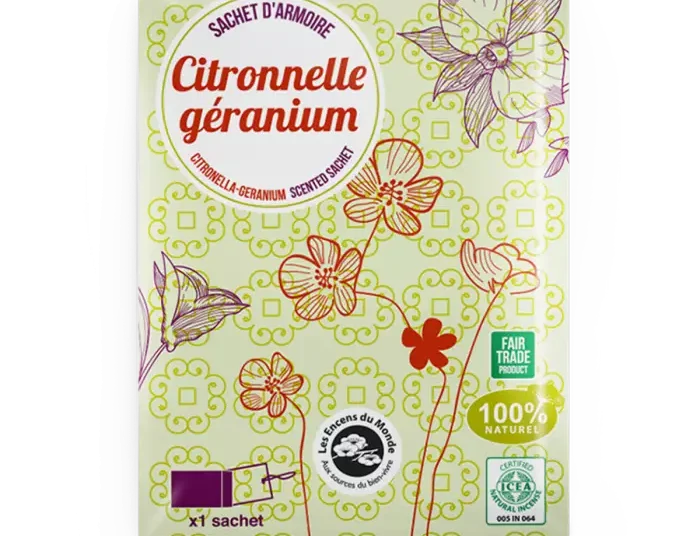 Sachet parfumé Citronnelle Géranium 100 % naturel – Aromandise