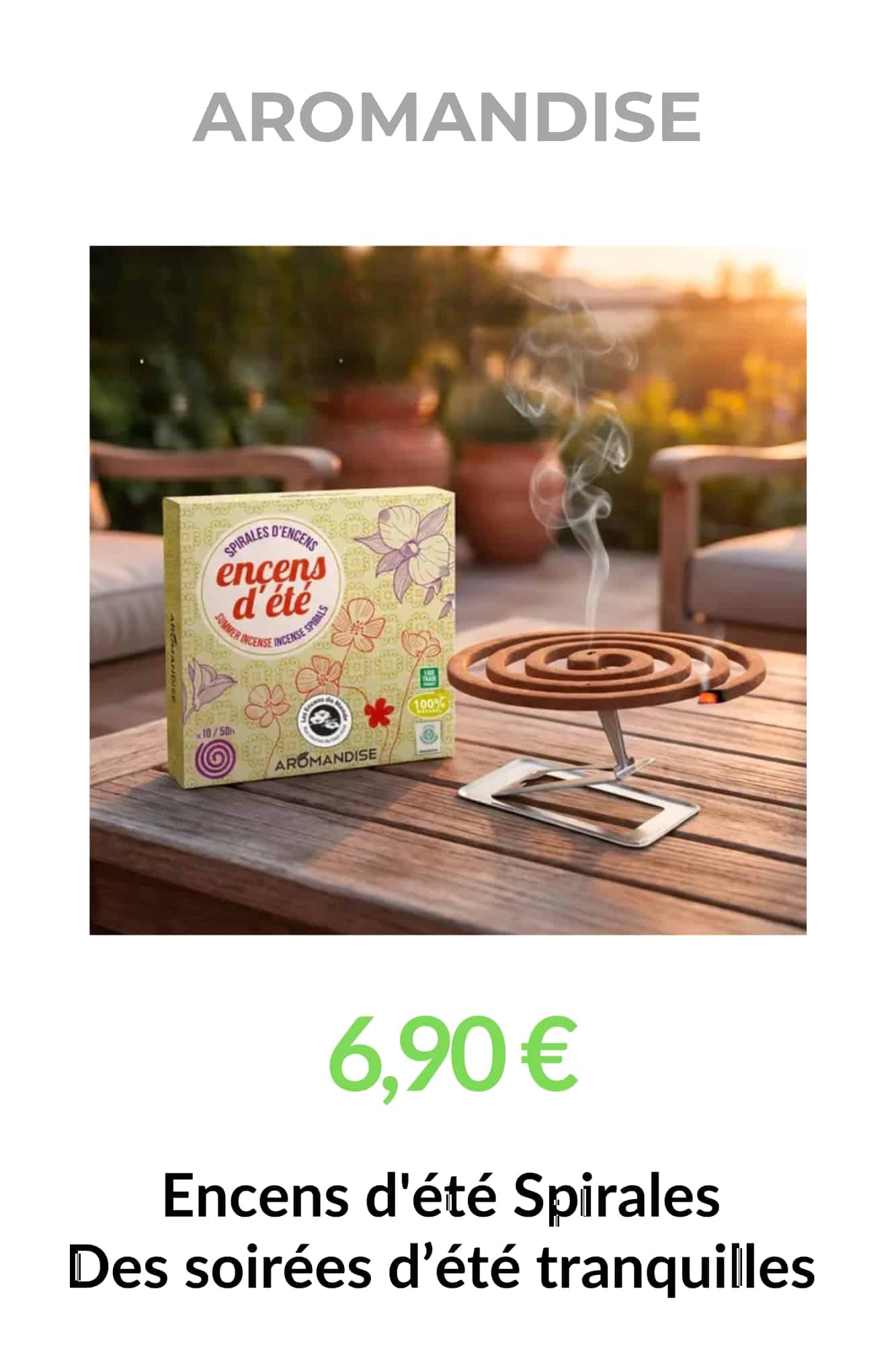 Spirales d’encens d’été Aromandise aux huiles essentielles – Les Encens du Monde