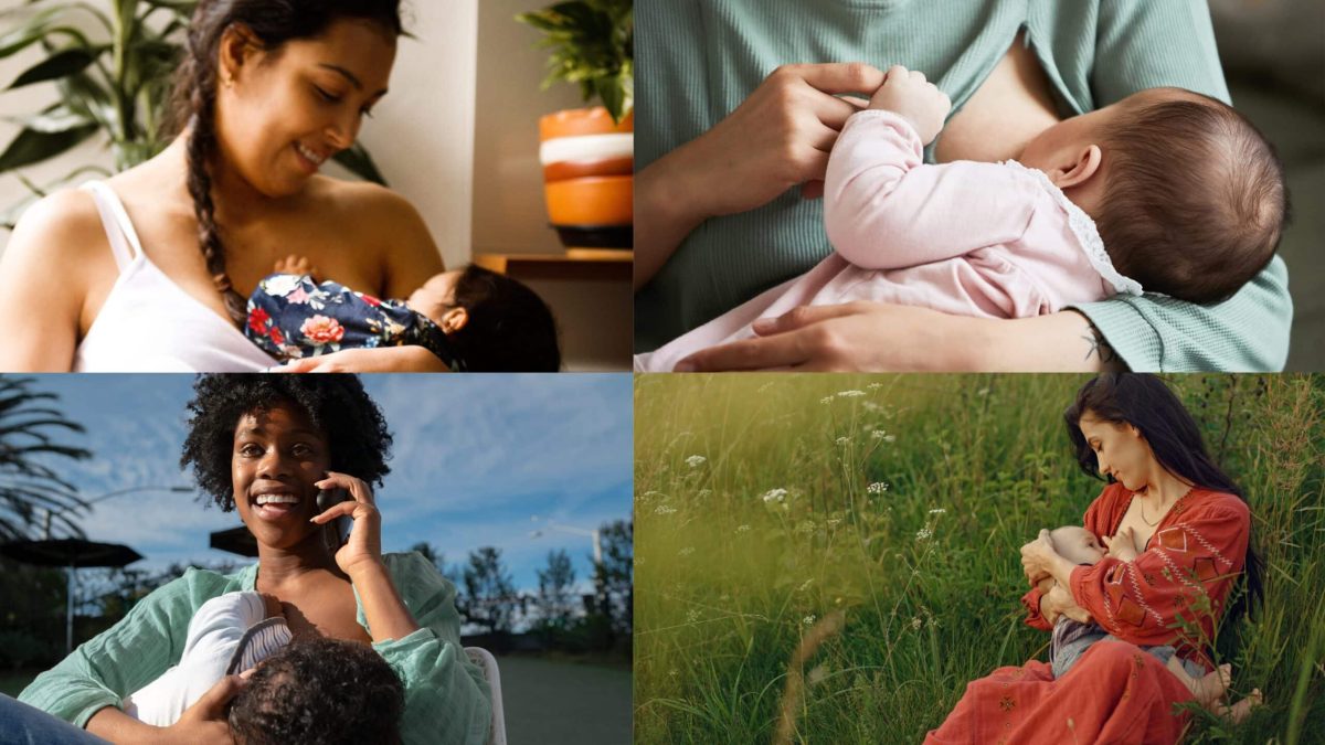 Mères allaitant leurs bébés, symbolisant le colostrum et les bienfaits du premier lait maternel.